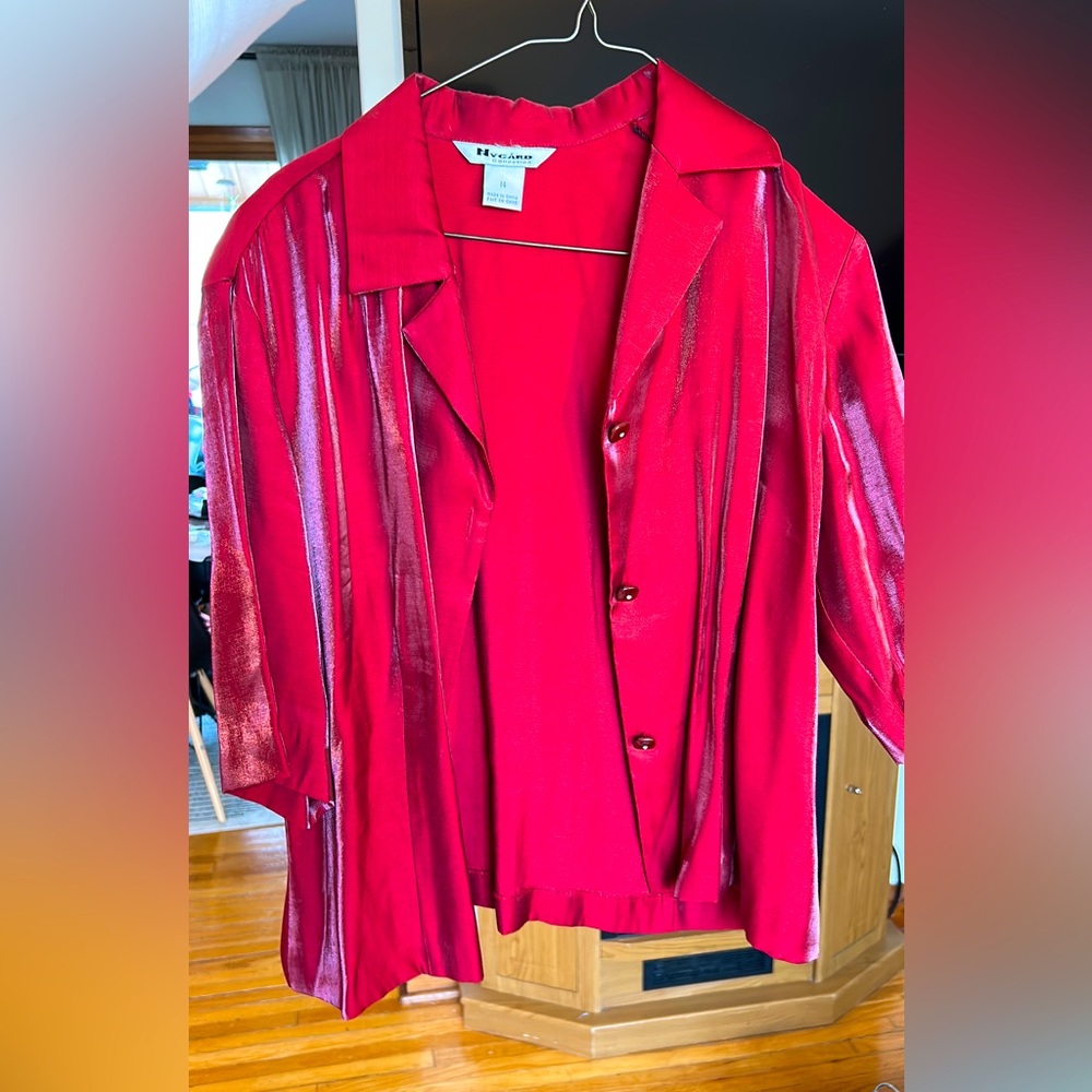 Nygard silk red button up